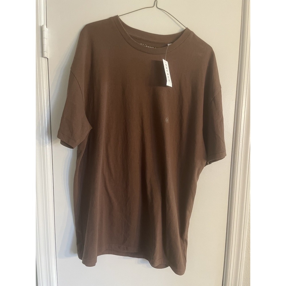 PacSun PS/Basics Men's T-Shirt Regular Fit Dark Brown Size Large NWT